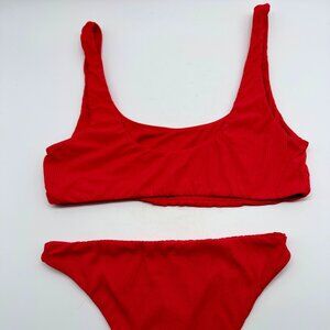 Mikoh 2 Piece in Red Ribbed